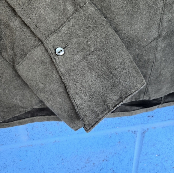 Croft & Barrow Olive Green Microsuede Light Jacket Sz L - Picture 5 of 12